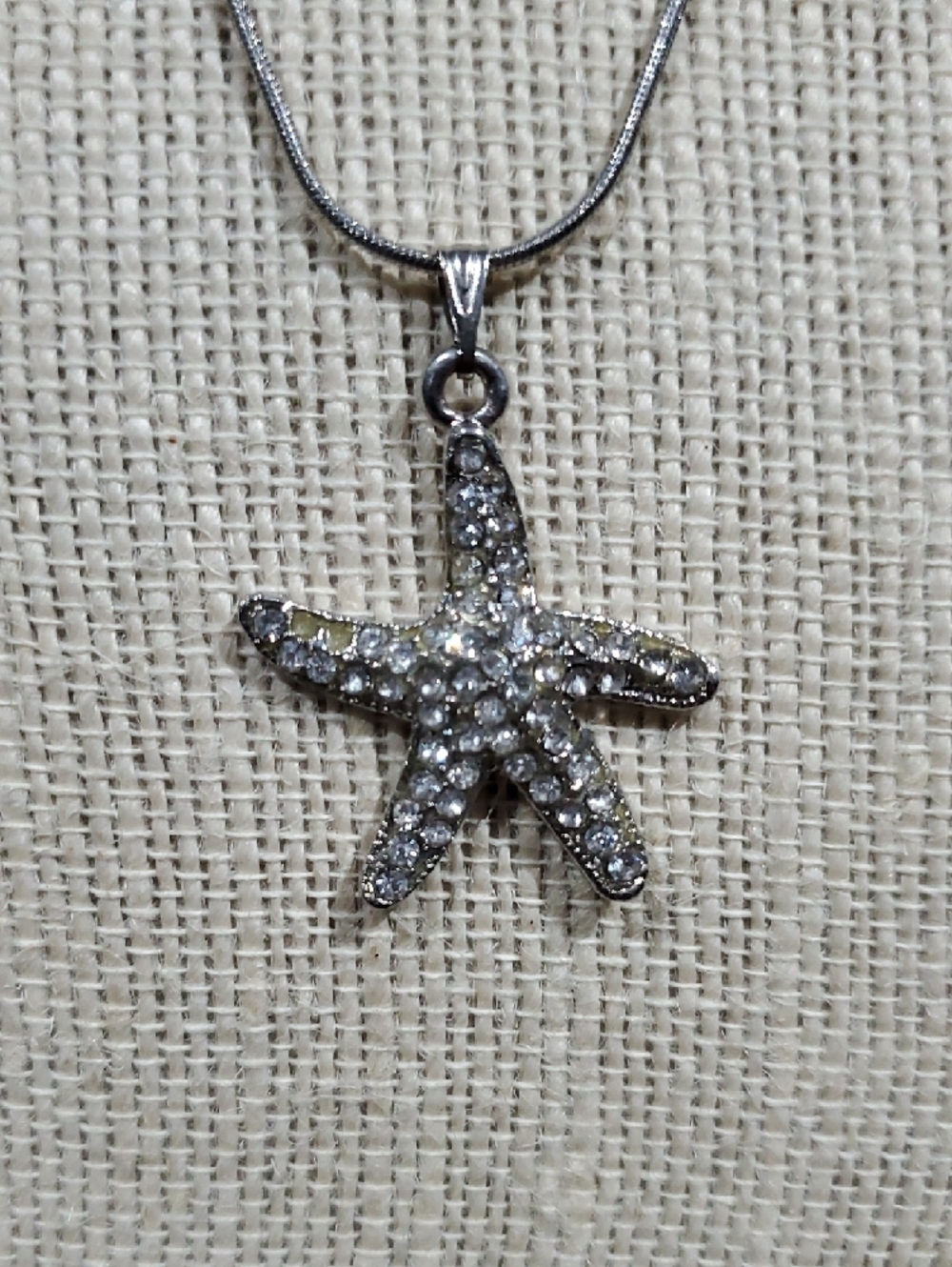 Starfish Pendant Necklace Sparkle Shimmer Shiny Coastal Ocean Beach Sand Sea Mar